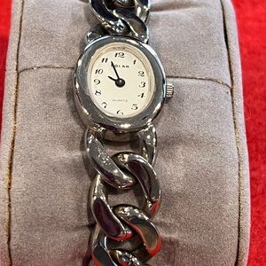 POLAR Silver Chain Link Women's Quartz Watch - Silver